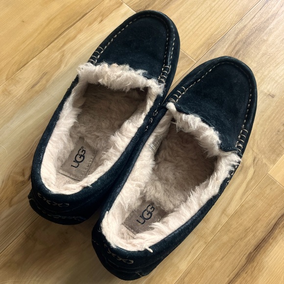 UGG Ansley Slipper Suede Fuzzy Loafer - Picture 1 of 5